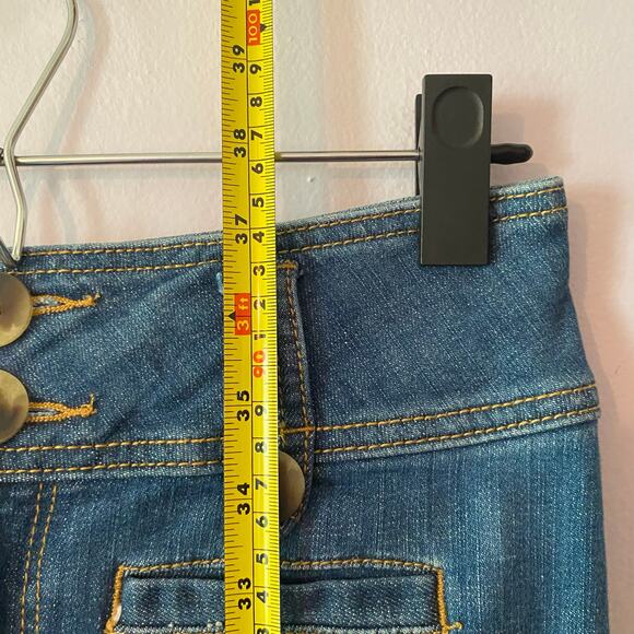 Pilcro Anthropologie Women's size 26 Dark Wash Cropped Flare High Rise Jeans - Picture 8 of 11